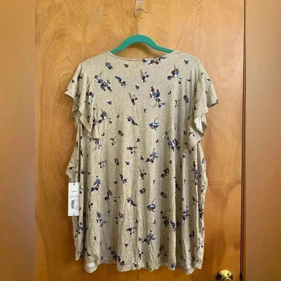 Liz Claiborne Top Beige Floral Turtle Dove Size 3x NWT - Picture 9 of 10